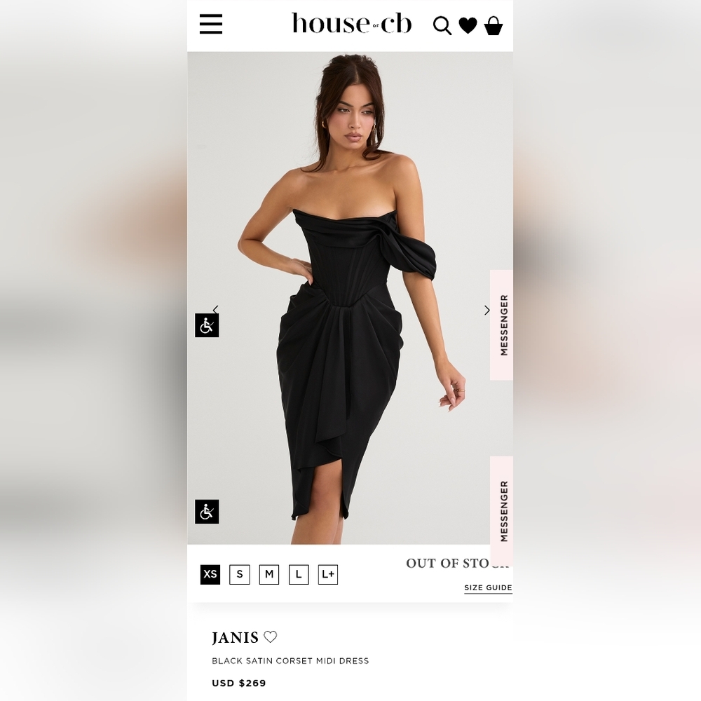 House of CB Black Janis Dress NWOT